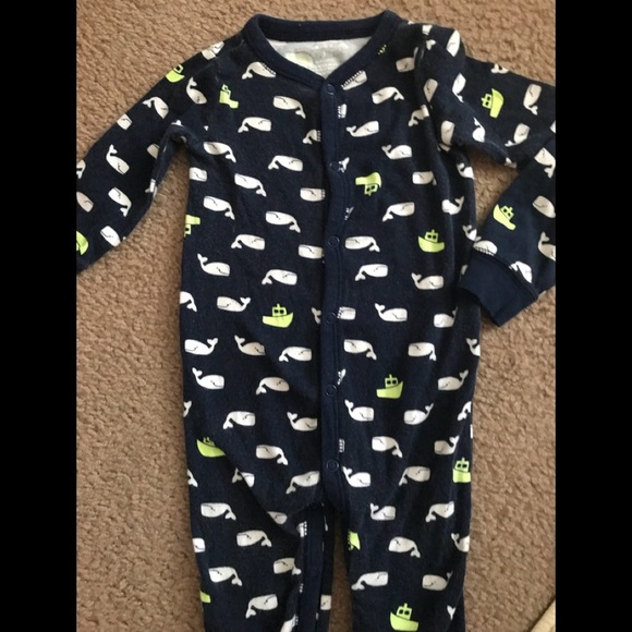 Carter’s (2) Whale Footed Sleepers for Twins - Picture 3 of 6